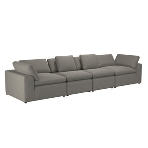 Cortney's Collection York 4 Seat Sofa Bundle - Taupe - 71” or More