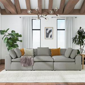 Cortney's Collection York Pit-Shaped Sectional Sofa Bundle - Taupe - 71” or More