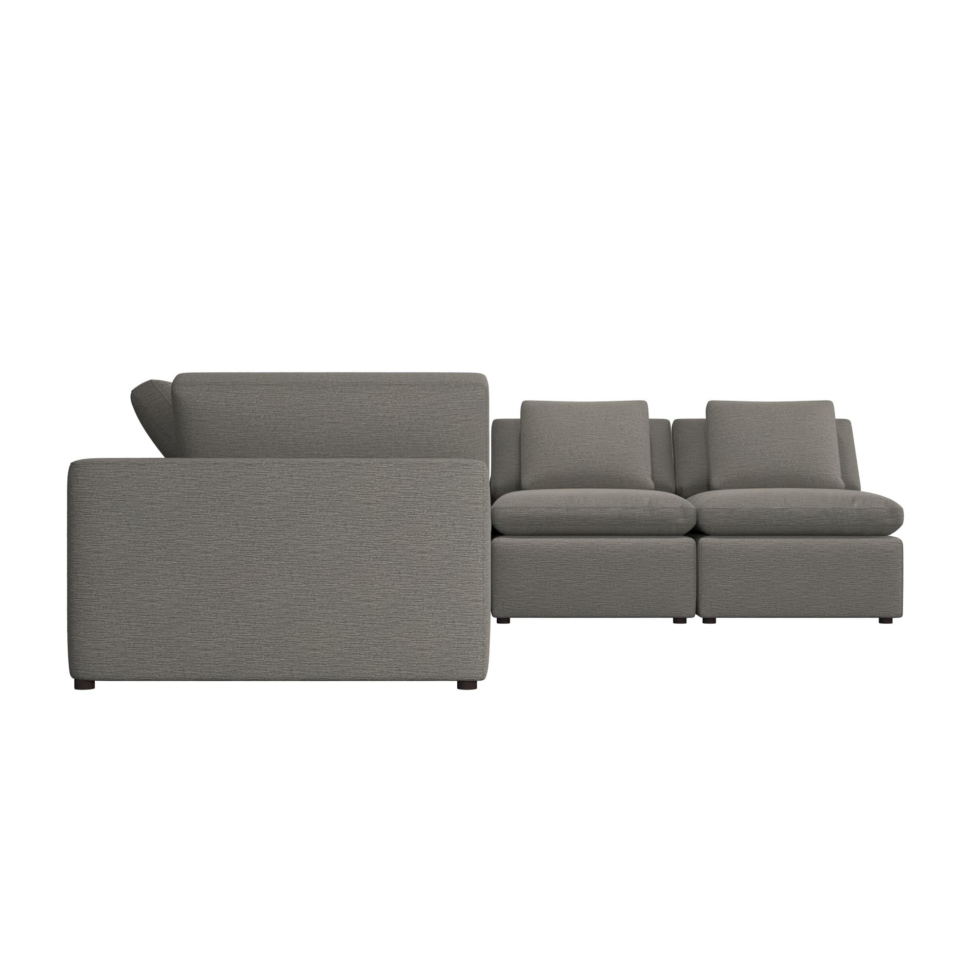 Cortney's Collection York L-Shaped Sectional Sofa Bundle - Taupe - 71” or More