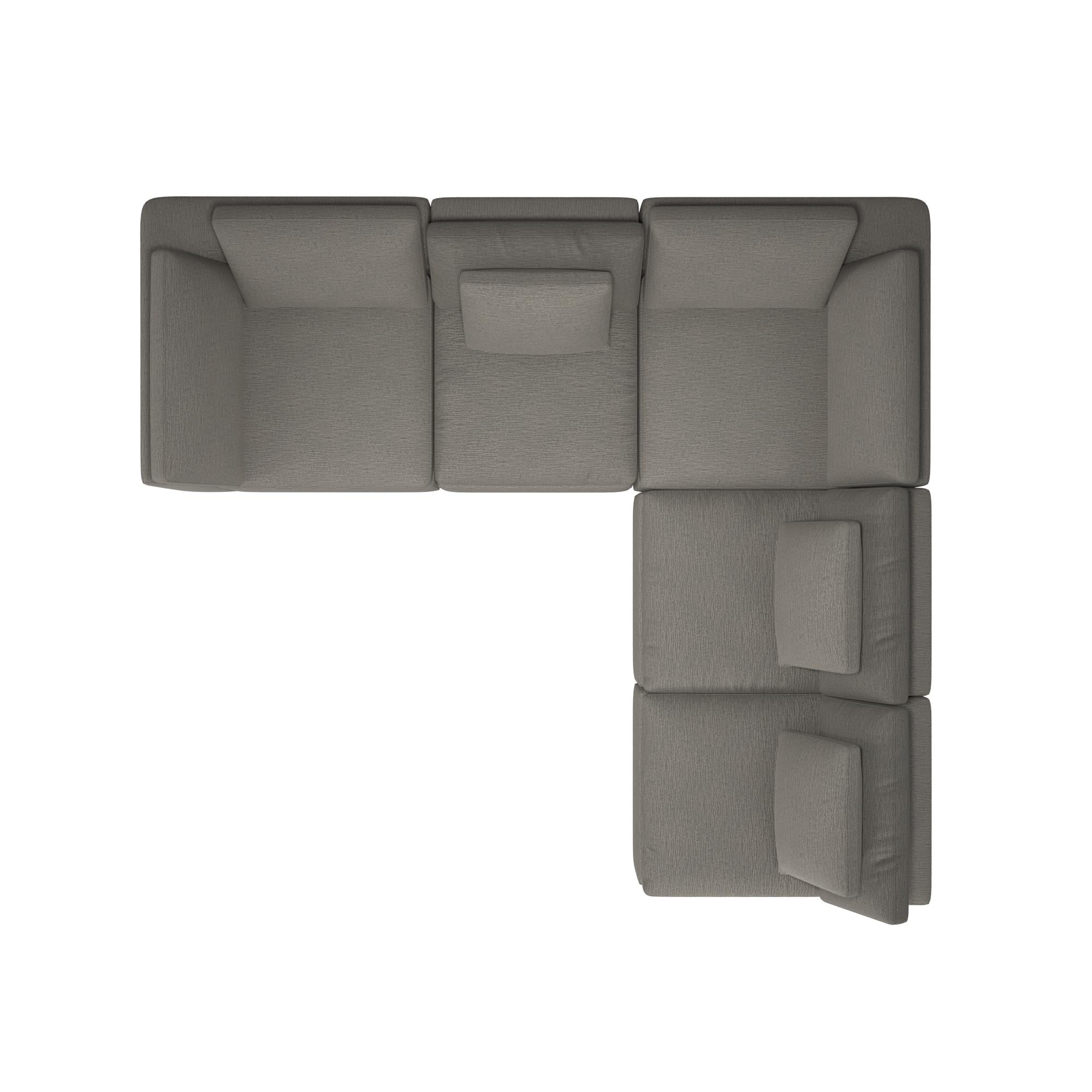 Cortney's Collection York L-Shaped Sectional Sofa Bundle - Taupe - 71” or More