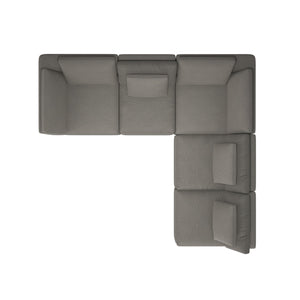 Cortney's Collection York L-Shaped Sectional Sofa Bundle - Taupe - 71” or More