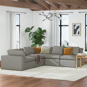 Cortney's Collection York L-Shaped Sectional Sofa Bundle - Taupe - 71” or More