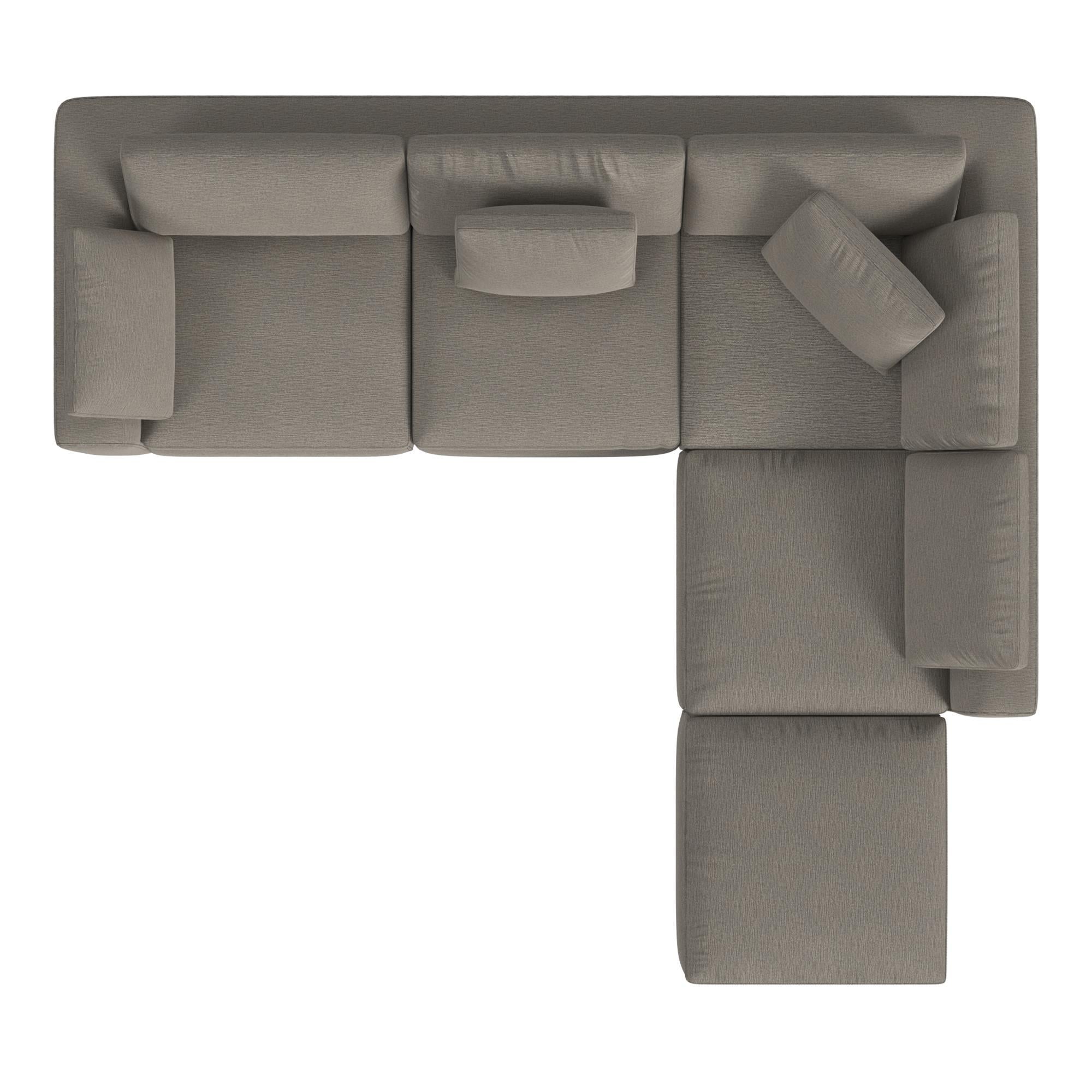 Cortney's Collection York 5 Piece Sectional Sofa Set - Taupe - 71” or More