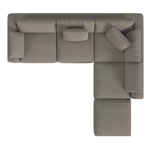 Cortney's Collection York 5 Piece Sectional Sofa Set - Taupe - 71” or More