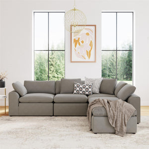 Cortney's Collection York 5 Piece Sectional Sofa Set - Taupe - 71” or More
