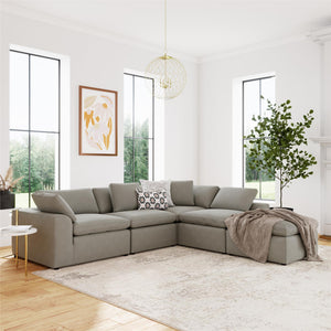 Cortney's Collection York 5 Piece Sectional Sofa Set - Taupe - 71” or More