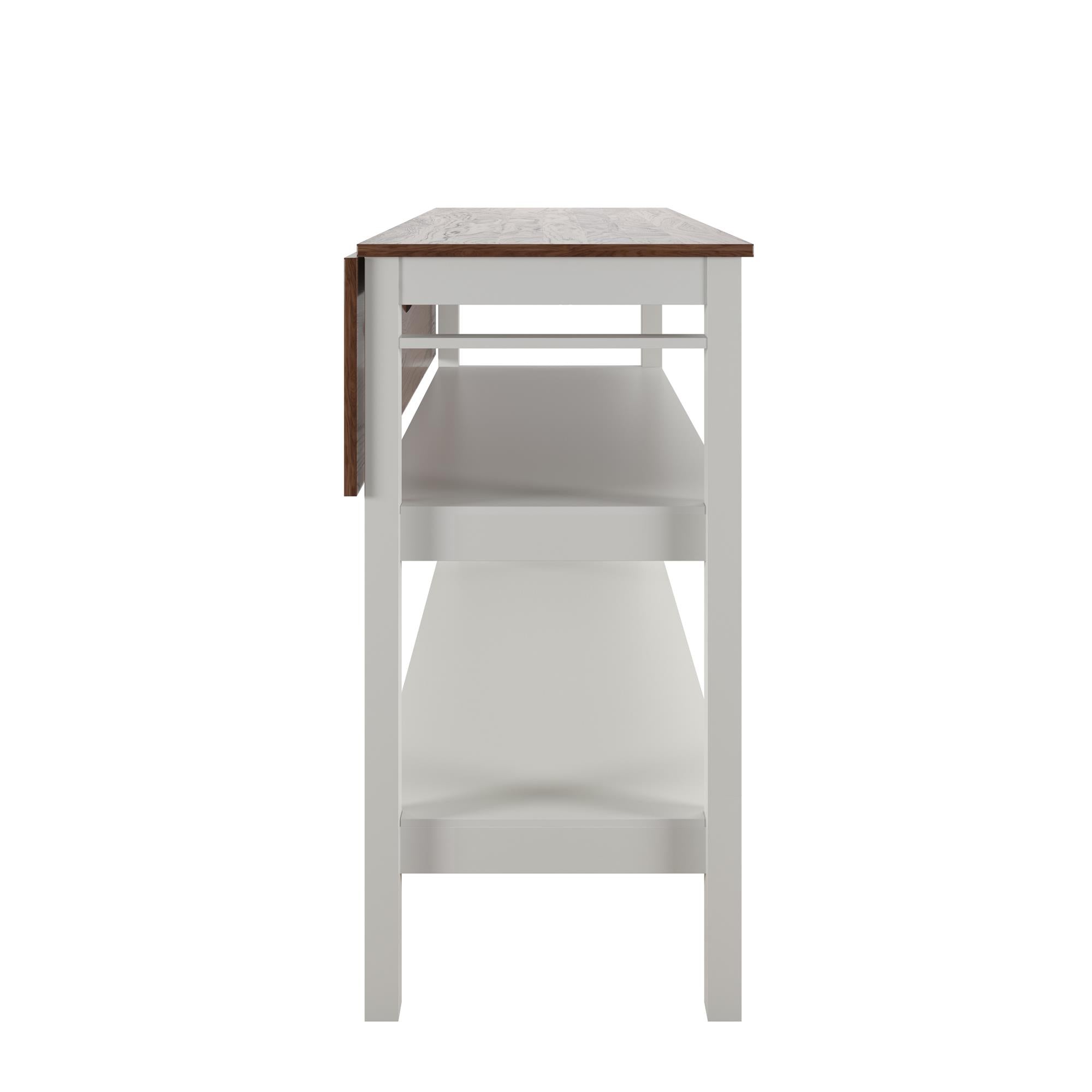Novogratz Tallen 60" Flip Kitchen Island Table - Walnut - 60"