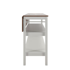 Novogratz Tallen 60" Flip Kitchen Island Table - Walnut - 60"