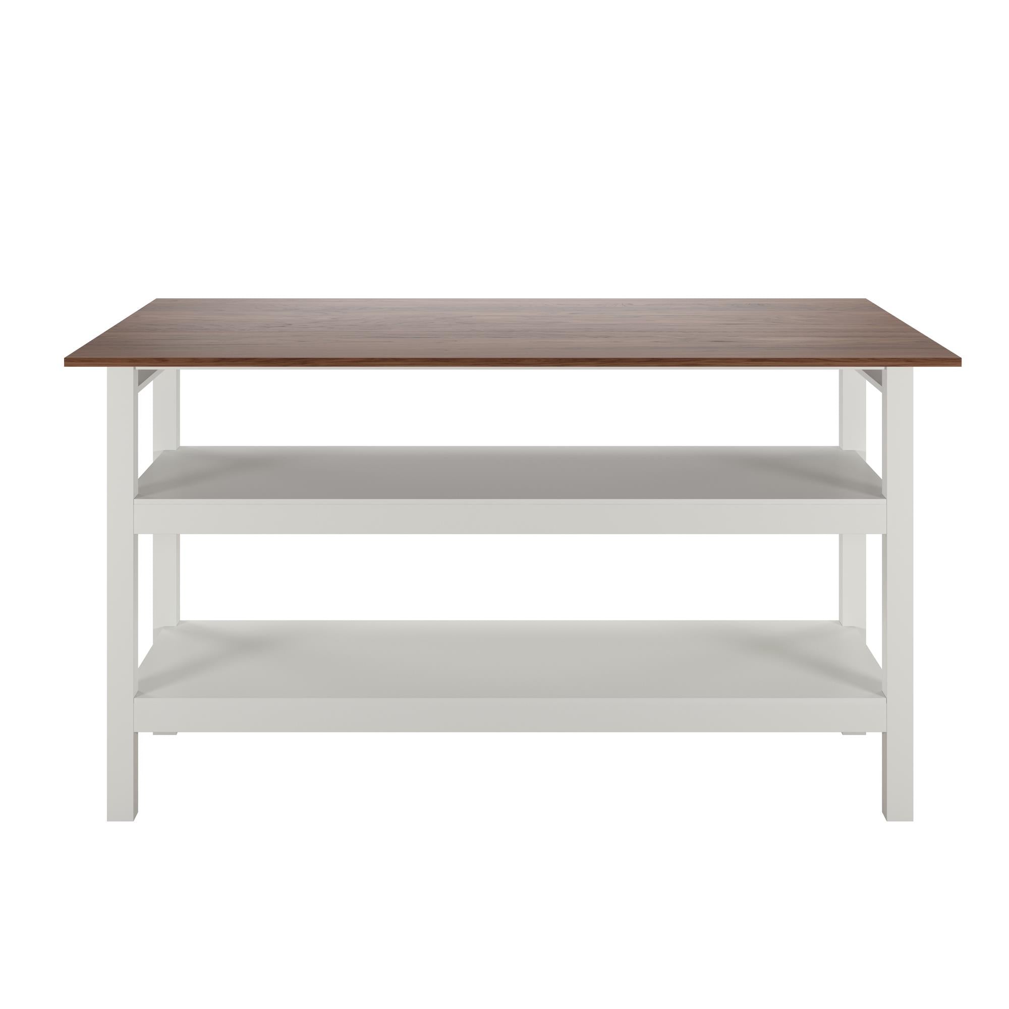 Novogratz Tallen 60" Flip Kitchen Island Table - Walnut - 60"