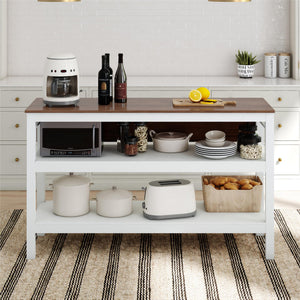 Novogratz Tallen 60" Flip Kitchen Island Table - Walnut - 60"