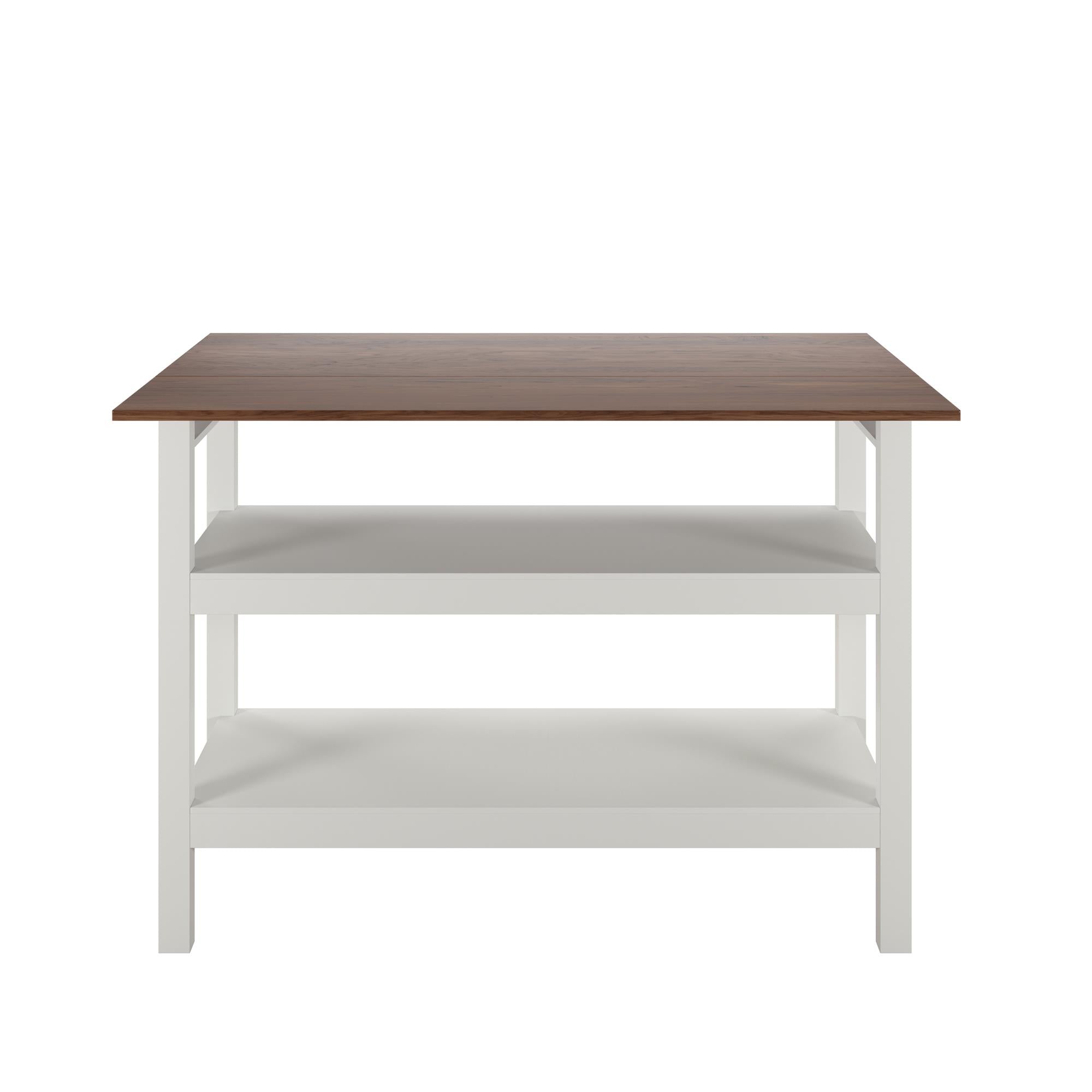 Novogratz Tallen 48" Flip Kitchen Island Table - Walnut - 48"