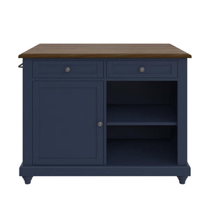 DHP Kelsey Kitchen Island with 2 Stools - Blue
