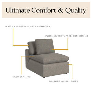 Cortney's Collection York 3 Seat Sofa and Ottoman Set - Taupe - 71” or More