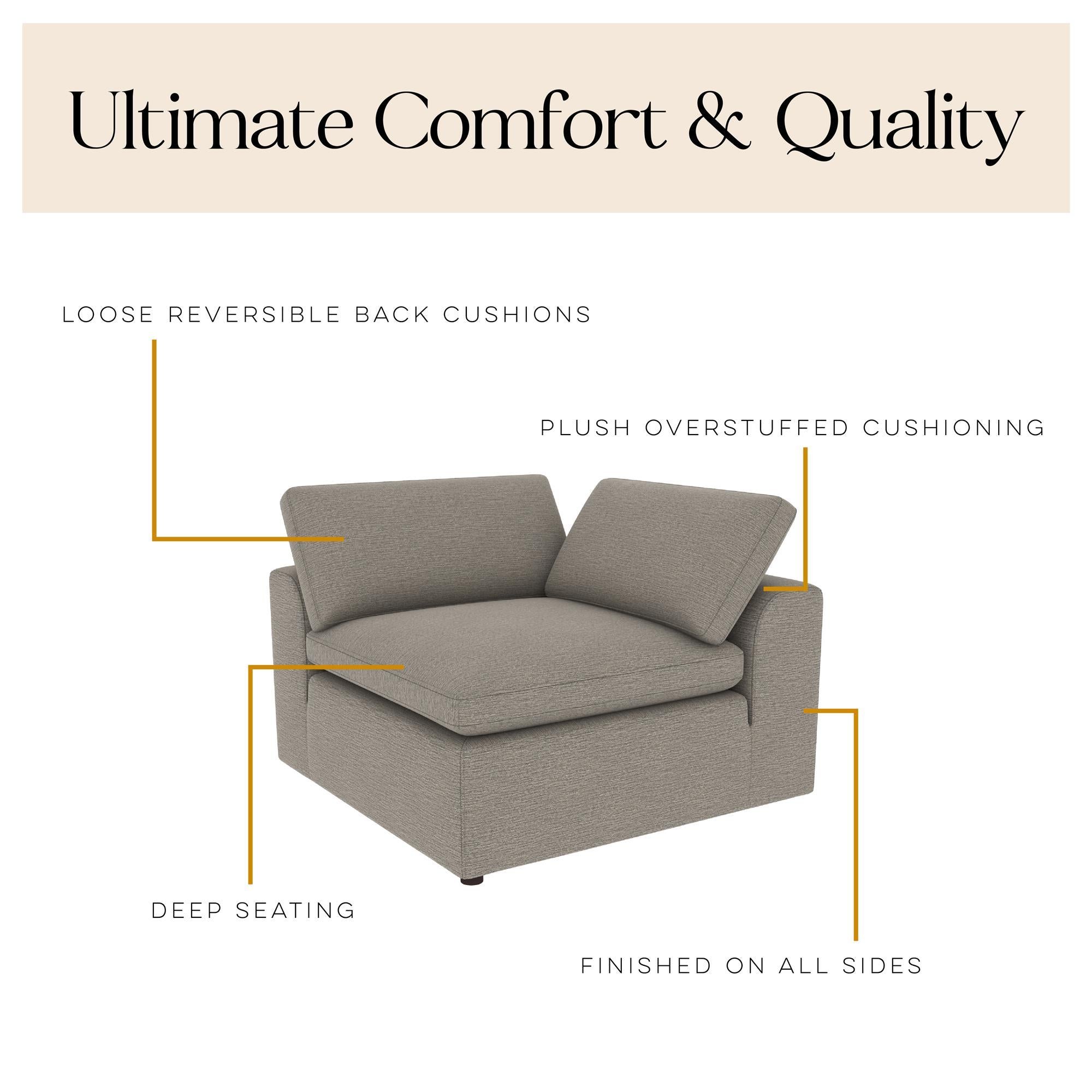Cortney's Collection York Pit-Shaped Sectional Sofa Bundle - Taupe - 71” or More