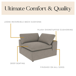 Cortney's Collection York Pit-Shaped Sectional Sofa Bundle - Taupe - 71” or More