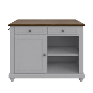DHP Kelsey Kitchen Island with 2 Stools - Gray