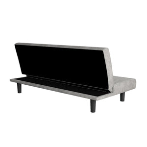 DHP Kelra Armless Mid-Century Futon Sofa Bed - Light Gray - 2-Seater