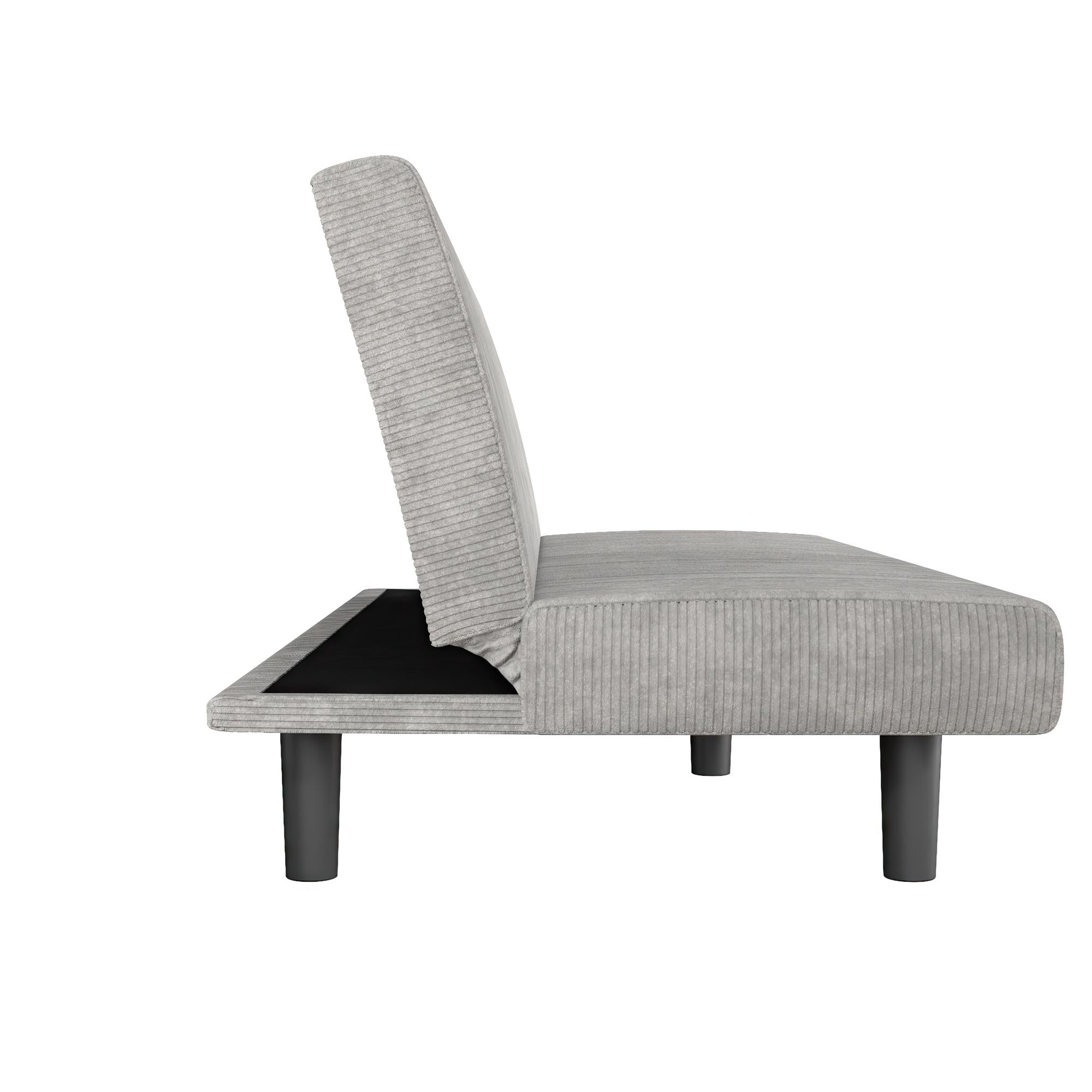 DHP Kelra Armless Mid-Century Futon Sofa Bed - Light Gray - 2-Seater