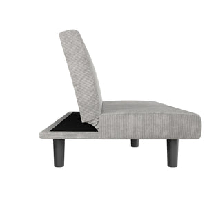 DHP Kelra Armless Mid-Century Futon Sofa Bed - Light Gray - 2-Seater