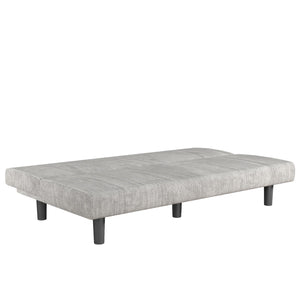 DHP Kelra Armless Mid-Century Futon Sofa Bed - Light Gray - 2-Seater