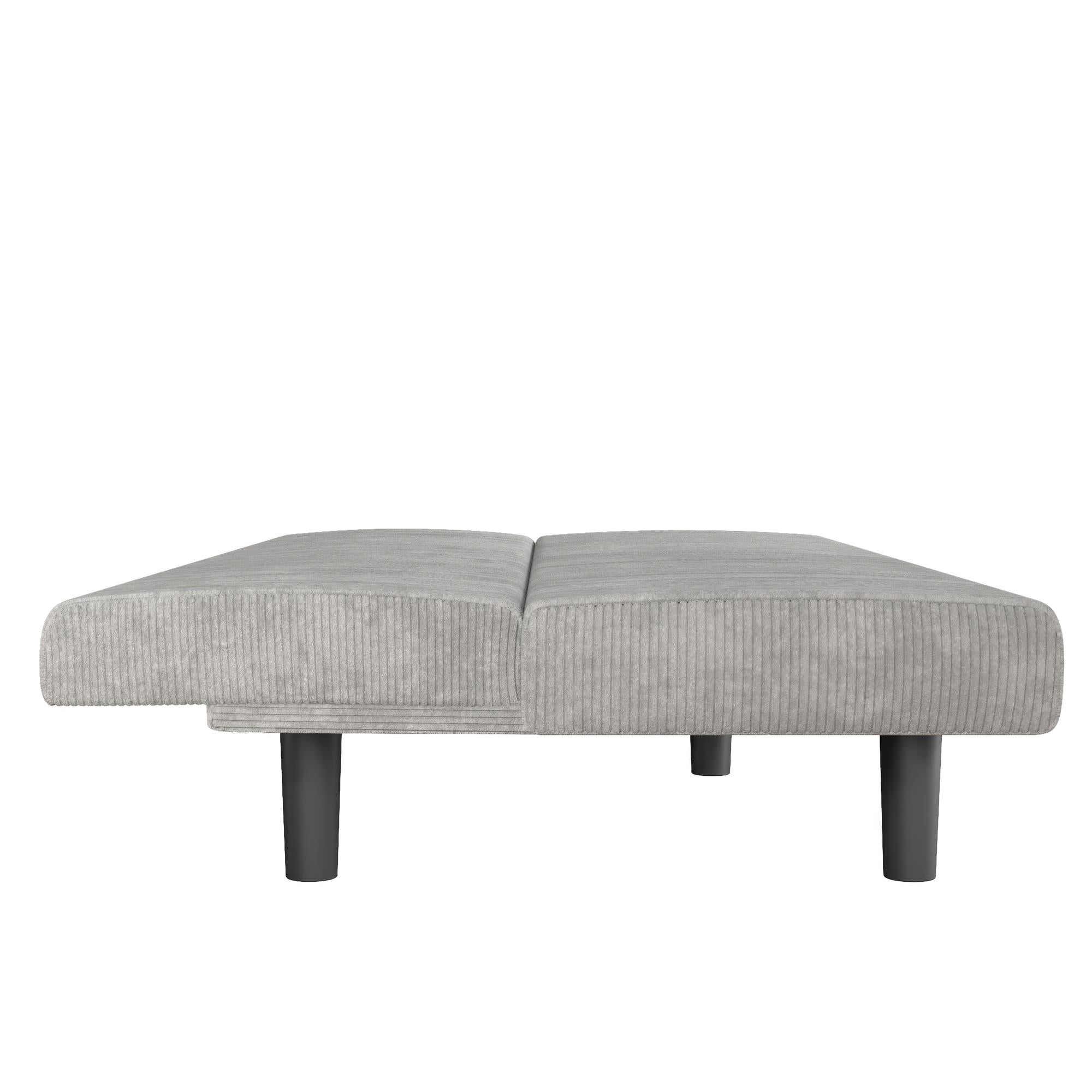 DHP Kelra Armless Mid-Century Futon Sofa Bed - Light Gray - 2-Seater