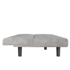 DHP Kelra Armless Mid-Century Futon Sofa Bed - Light Gray - 2-Seater