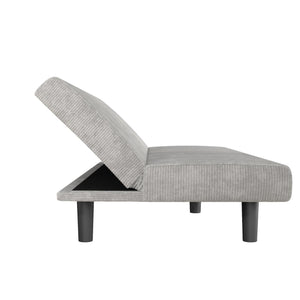 DHP Kelra Armless Mid-Century Futon Sofa Bed - Light Gray - 2-Seater