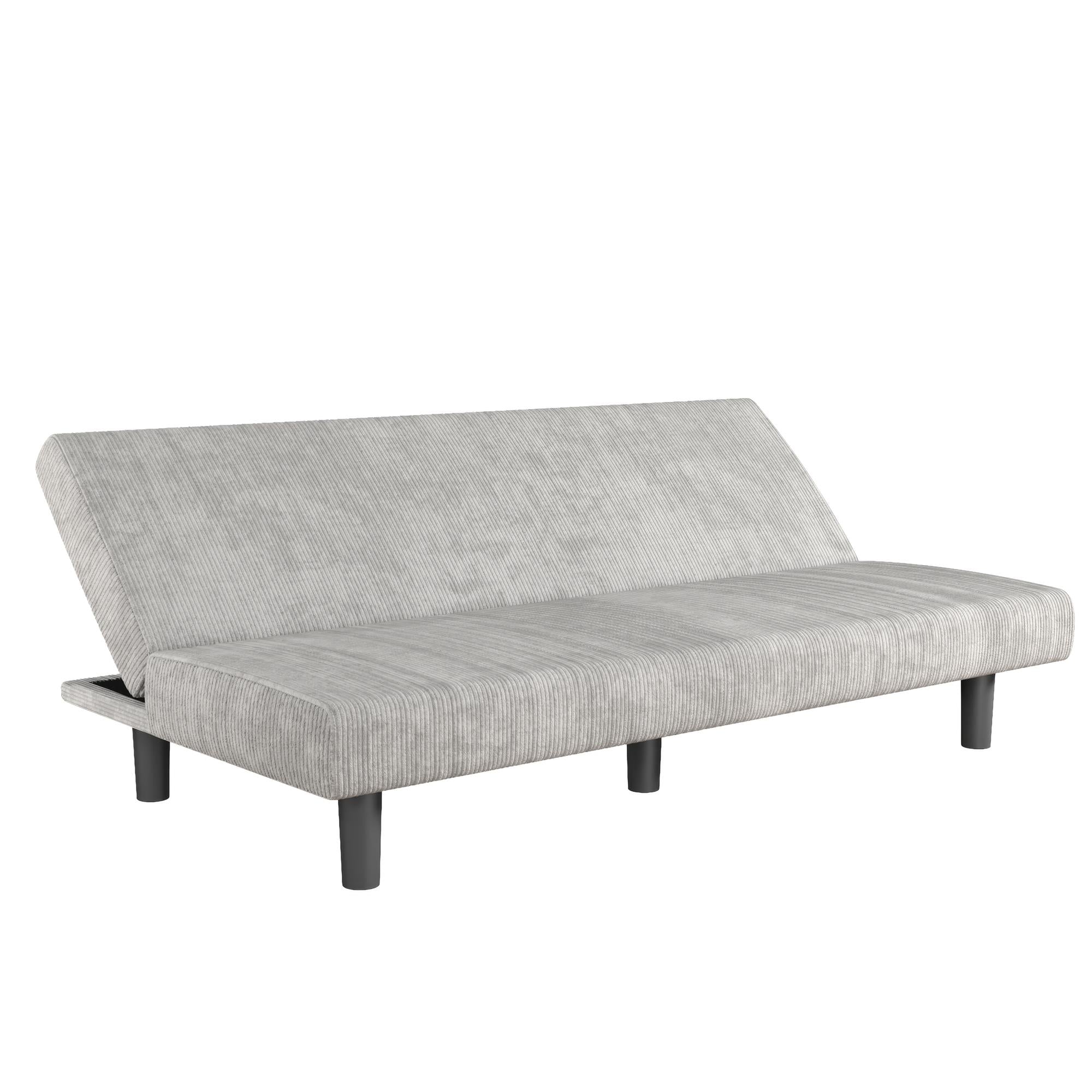 DHP Kelra Armless Mid-Century Futon Sofa Bed - Light Gray - 2-Seater