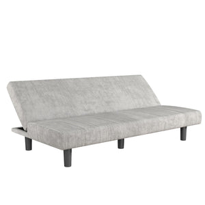 DHP Kelra Armless Mid-Century Futon Sofa Bed - Light Gray - 2-Seater