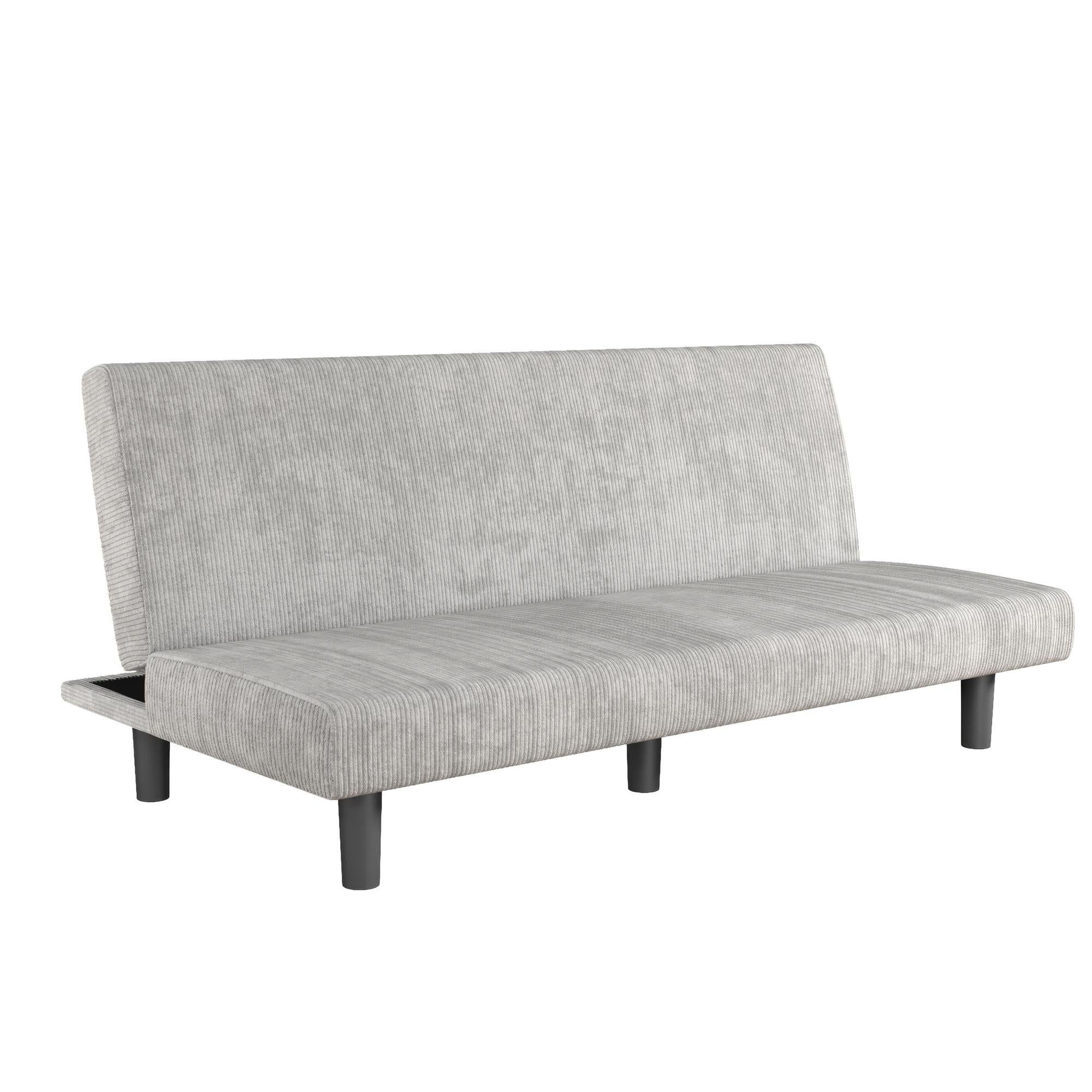 DHP Kelra Armless Mid-Century Futon Sofa Bed - Light Gray - 2-Seater