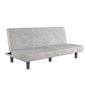 DHP Kelra Armless Mid-Century Futon Sofa Bed - Light Gray - 2-Seater