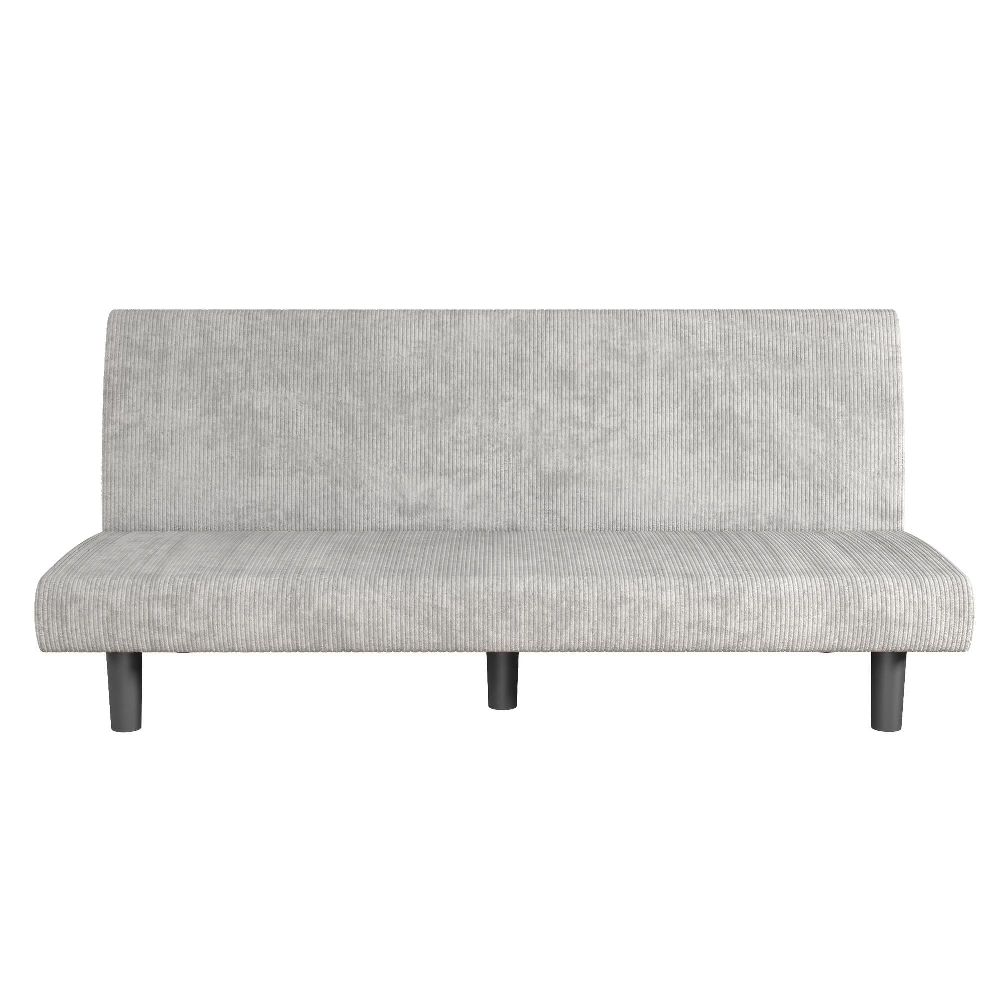 DHP Kelra Armless Mid-Century Futon Sofa Bed - Light Gray - 2-Seater
