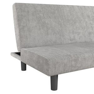 DHP Kelra Armless Mid-Century Futon Sofa Bed - Light Gray - 2-Seater