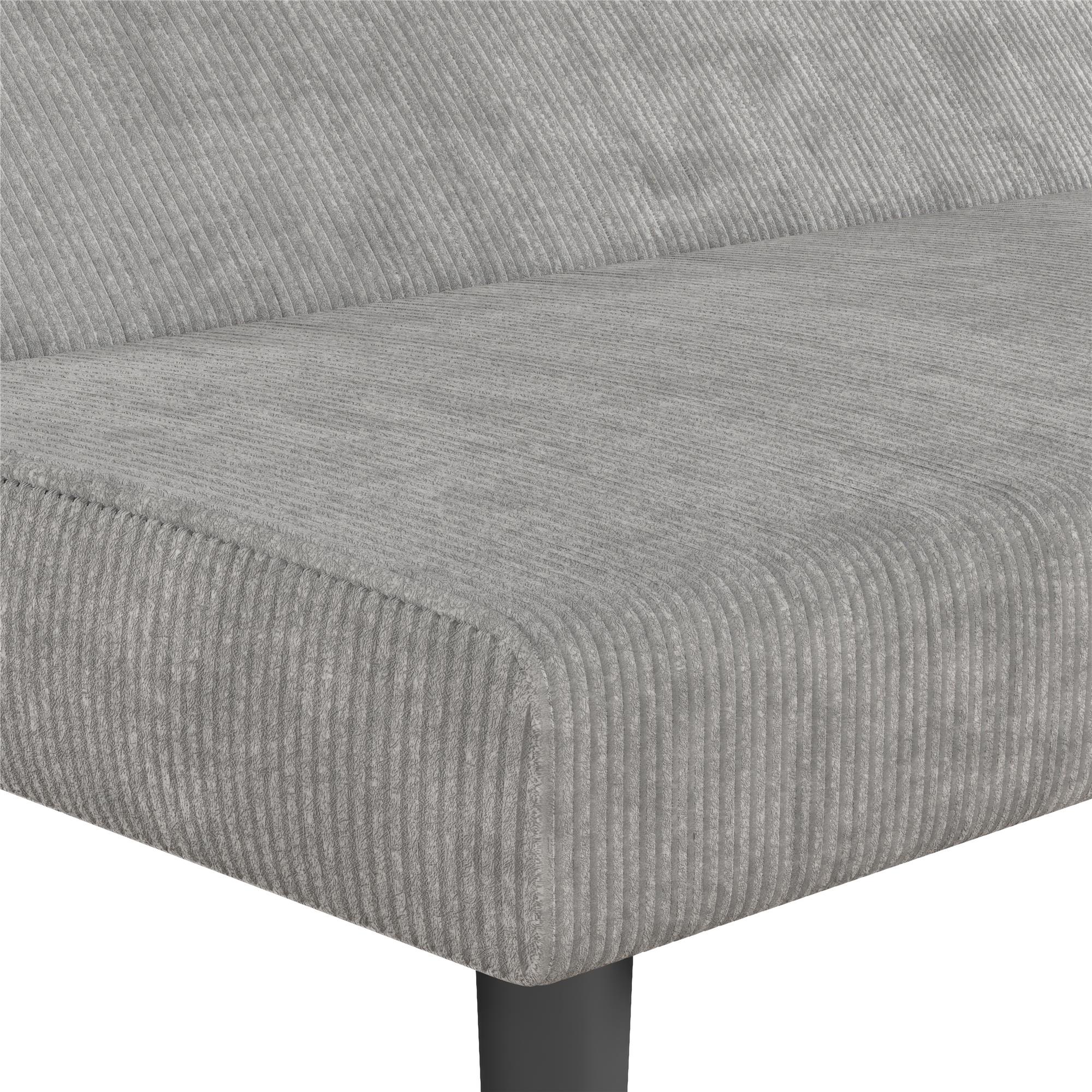 DHP Kelra Armless Mid-Century Futon Sofa Bed - Light Gray - 2-Seater