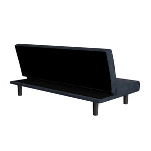 DHP Kelra Armless Mid-Century Futon Sofa Bed - Blue - 2-Seater