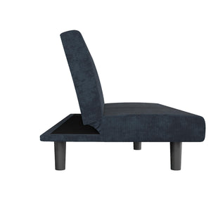 DHP Kelra Armless Mid-Century Futon Sofa Bed - Blue - 2-Seater