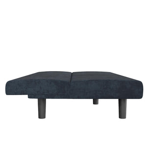 DHP Kelra Armless Mid-Century Futon Sofa Bed - Blue - 2-Seater