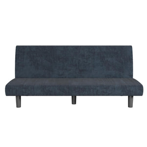 DHP Kelra Armless Mid-Century Futon Sofa Bed - Blue - 2-Seater