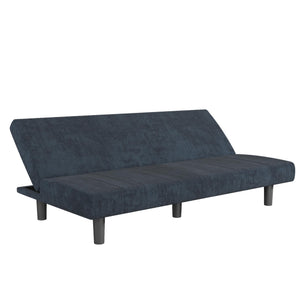 DHP Kelra Armless Mid-Century Futon Sofa Bed - Blue - 2-Seater