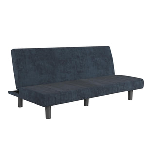 DHP Kelra Armless Mid-Century Futon Sofa Bed - Blue - 2-Seater