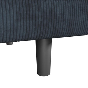 DHP Kelra Armless Mid-Century Futon Sofa Bed - Blue - 2-Seater