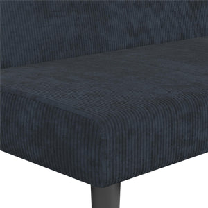 DHP Kelra Armless Mid-Century Futon Sofa Bed - Blue - 2-Seater