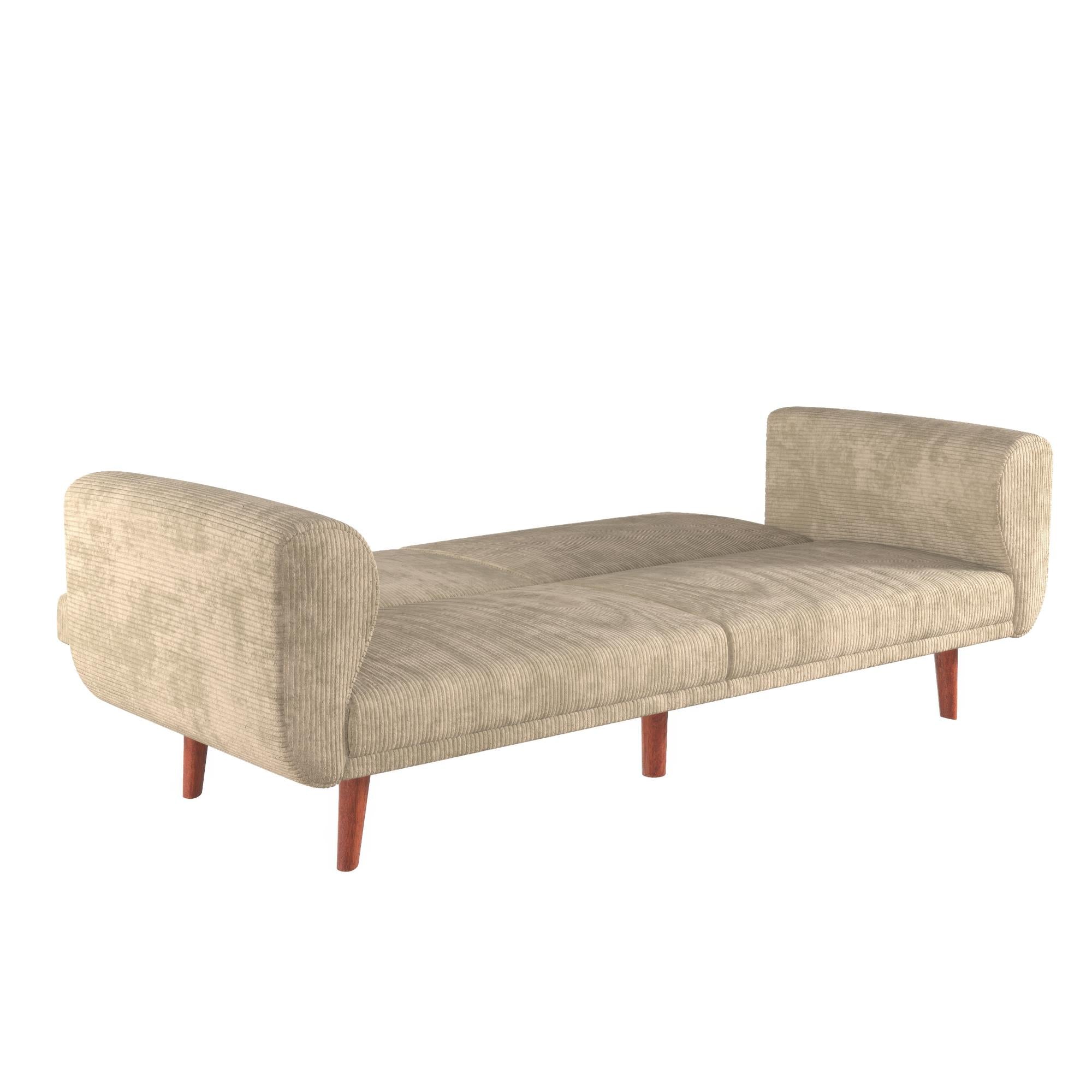DHP Daylen Mid-Century Futon Sofa Bed - Beige - 2-Seater