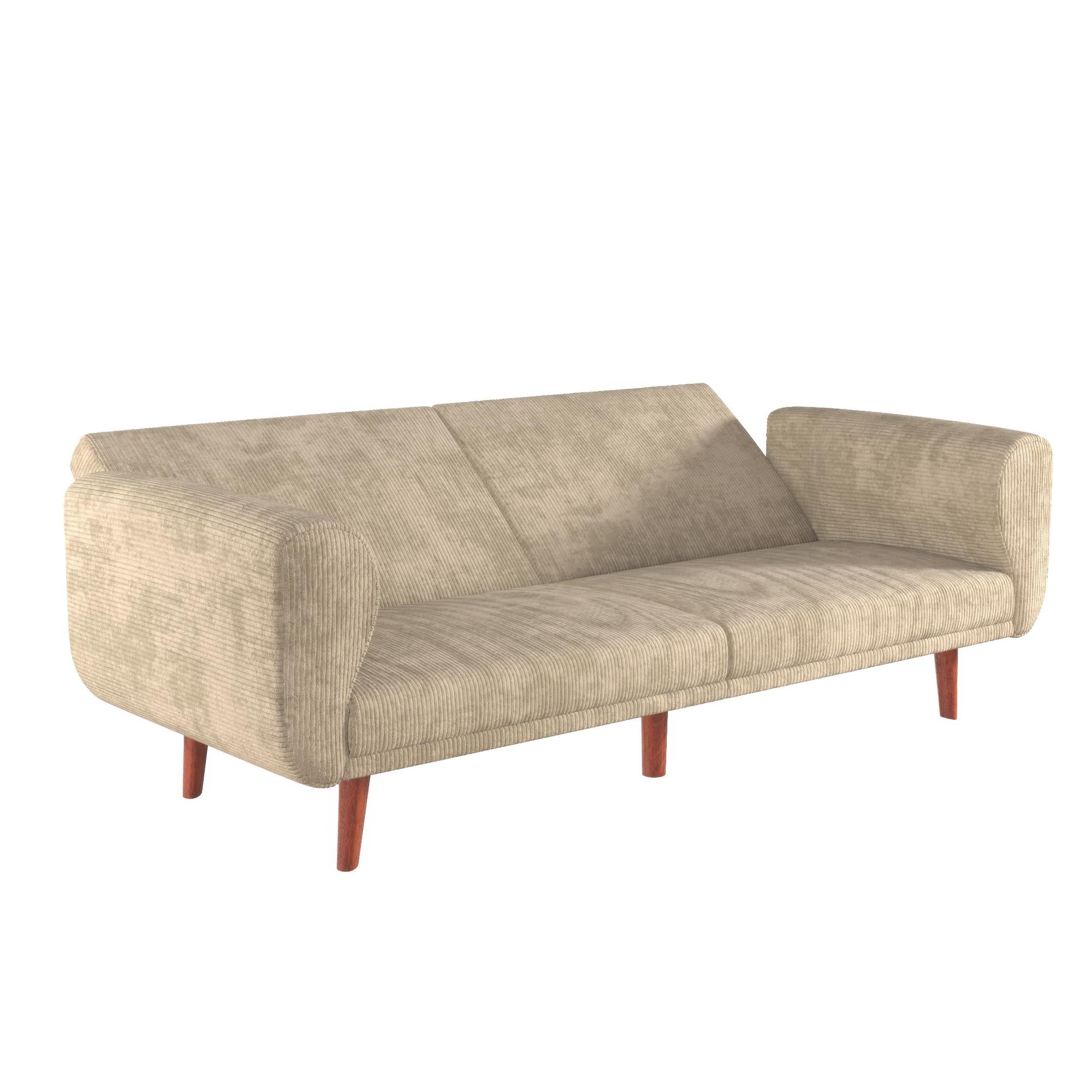 DHP Daylen Mid-Century Futon Sofa Bed - Beige - 2-Seater