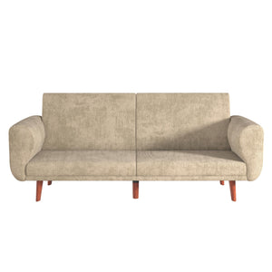 DHP Daylen Mid-Century Futon Sofa Bed - Beige - 2-Seater