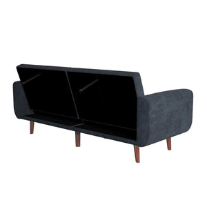 DHP Daylen Mid-Century Futon Sofa Bed - Blue - 2-Seater