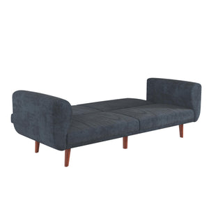 DHP Daylen Mid-Century Futon Sofa Bed - Blue - 2-Seater