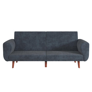 DHP Daylen Mid-Century Futon Sofa Bed - Blue - 2-Seater