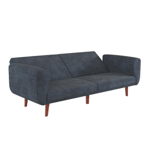 DHP Daylen Mid-Century Futon Sofa Bed - Blue - 2-Seater