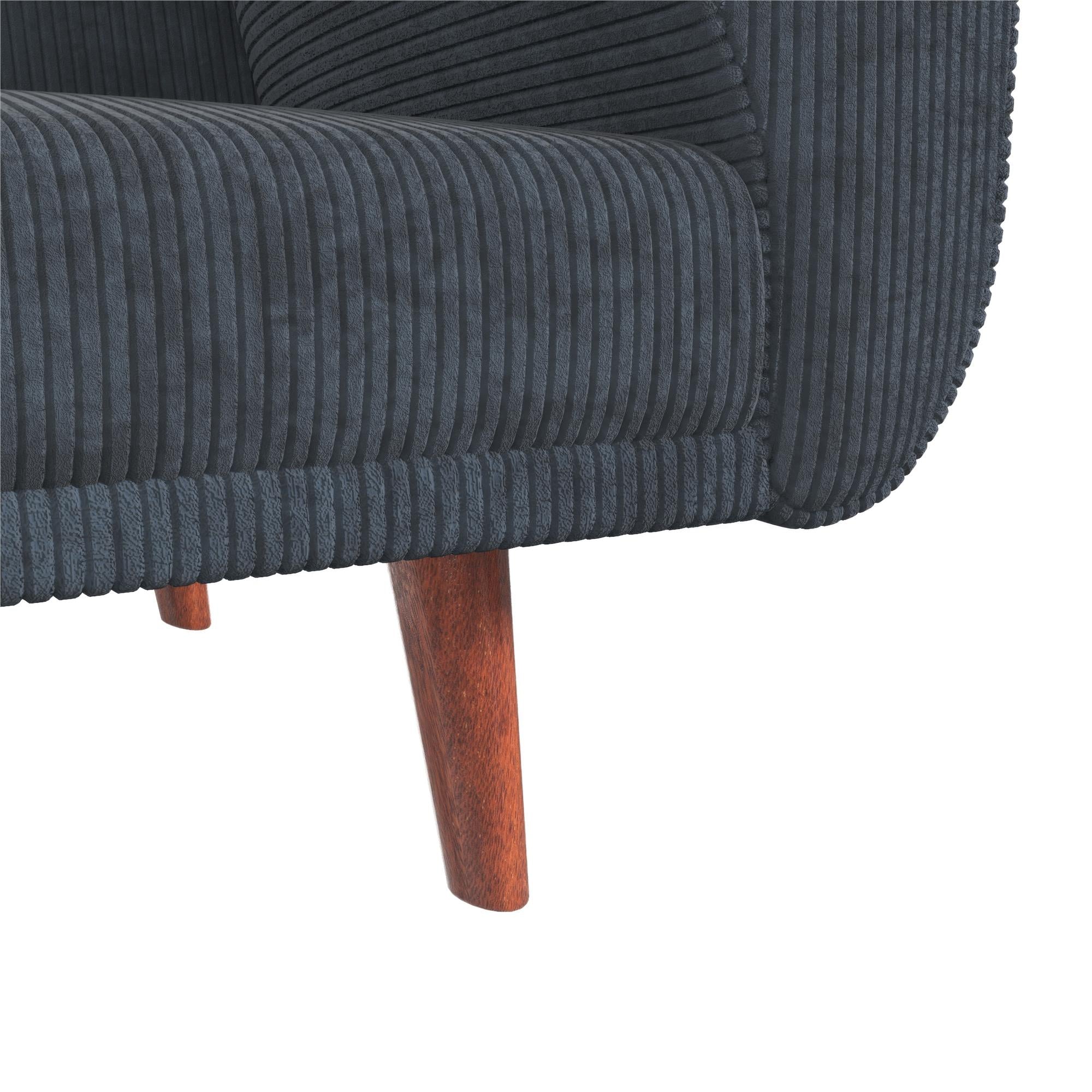DHP Daylen Mid-Century Futon Sofa Bed - Blue - 2-Seater